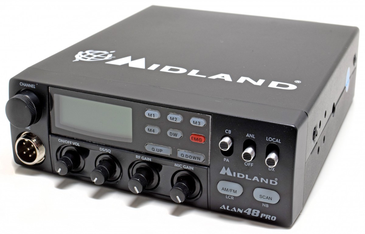 Midland Alan 48 Pro, CB Funk 12/24Vmit Mikrofon und Haltebügel 12/24V - Ihr  Funkspezialist für Betriebsfunk, CB-Funk, PMR seit 1989