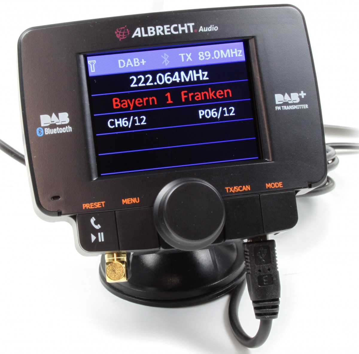 Albrecht DR 56 C DAB+ Autoradio Adapter mit Farbdisplay